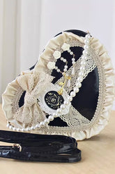 Heart Bowknot Pearl Gothic Vintage Lolita Crossbody Bag 3 Colors